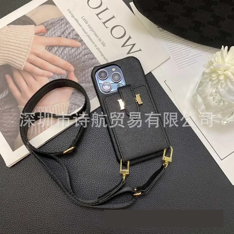 All-inclusive suitable for 17 promax mobile phone case, diagonal plug-in card, Apple protective case, anti-lost lanyard, fashionable and simple 16 image 2