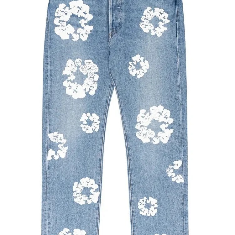 Cross-border e-commerce 2023 new trendy kapok pattern printed European and American fashion high street denim jackets for men and women image 5