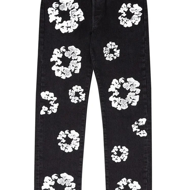 Cross-border e-commerce 2023 new trendy kapok pattern printed European and American fashion high street denim jackets for men and women image 7