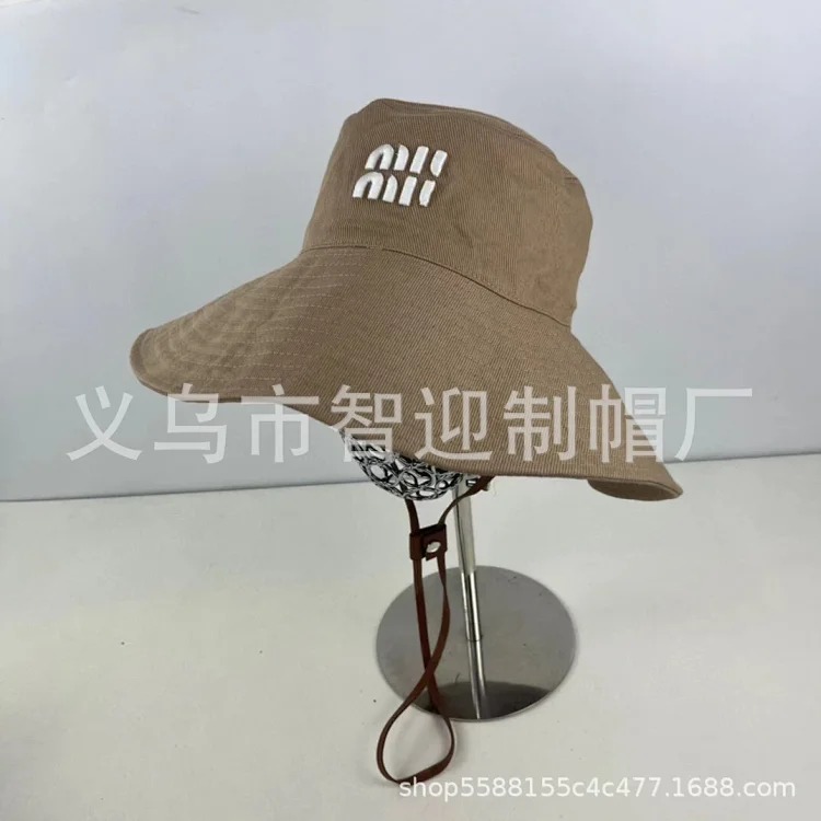 Miaojia Correct Version Embroidered Letters Large Brim Fisherman Hat Women's High Quality Big Brand Fashion Sun Hat Versatile Rope Hat image 10