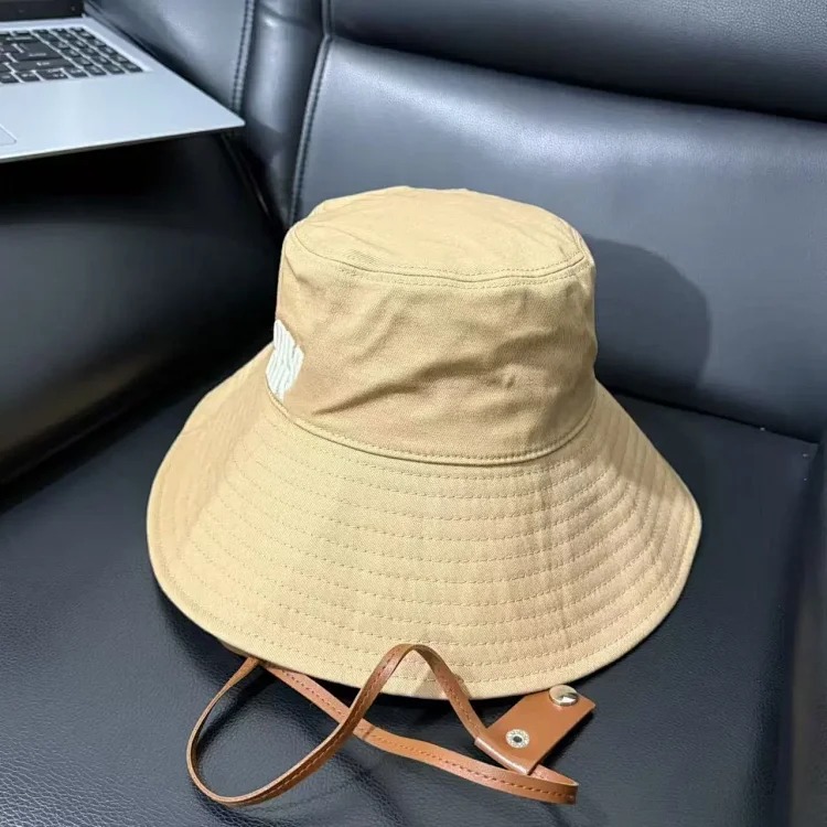 Miaojia Correct Version Embroidered Letters Large Brim Fisherman Hat Women's High Quality Big Brand Fashion Sun Hat Versatile Rope Hat image 6
