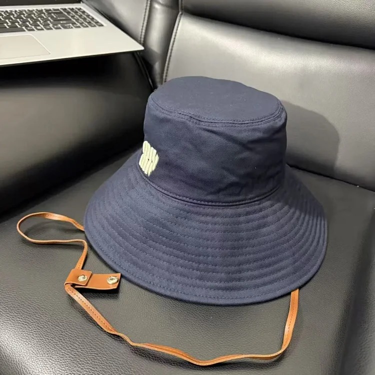 Miaojia Correct Version Embroidered Letters Large Brim Fisherman Hat Women's High Quality Big Brand Fashion Sun Hat Versatile Rope Hat image 7