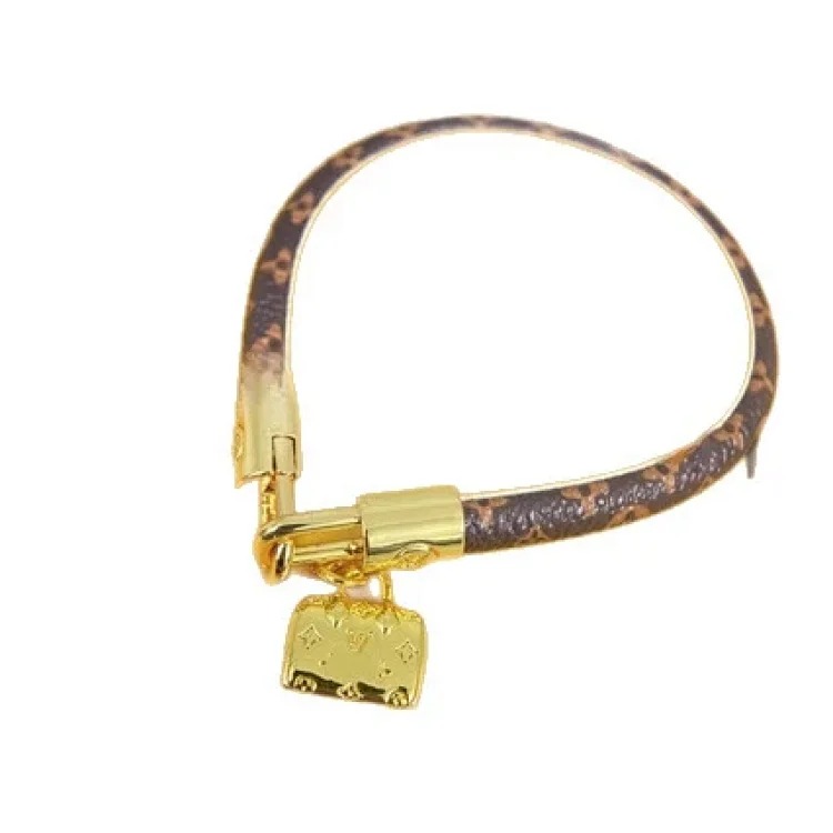 Word buckle leather cord V letter presbyopic leather backpack leather bracelet Women's foreign trade leather bracelet image 8