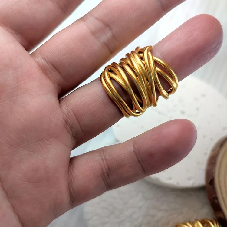 French Paris Heavy Industry Braided Line Ring Light Luxury Palace Style Retro Ring Baroque Vintage Ring image 2