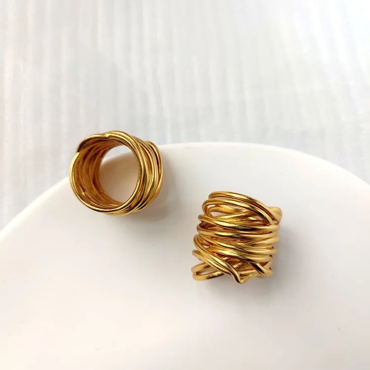 French Paris Heavy Industry Braided Line Ring Light Luxury Palace Style Retro Ring Baroque Vintage Ring image 4