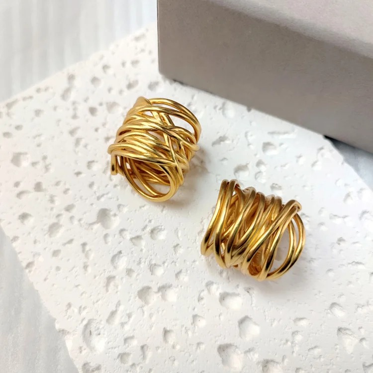 French Paris Heavy Industry Braided Line Ring Light Luxury Palace Style Retro Ring Baroque Vintage Ring image 5