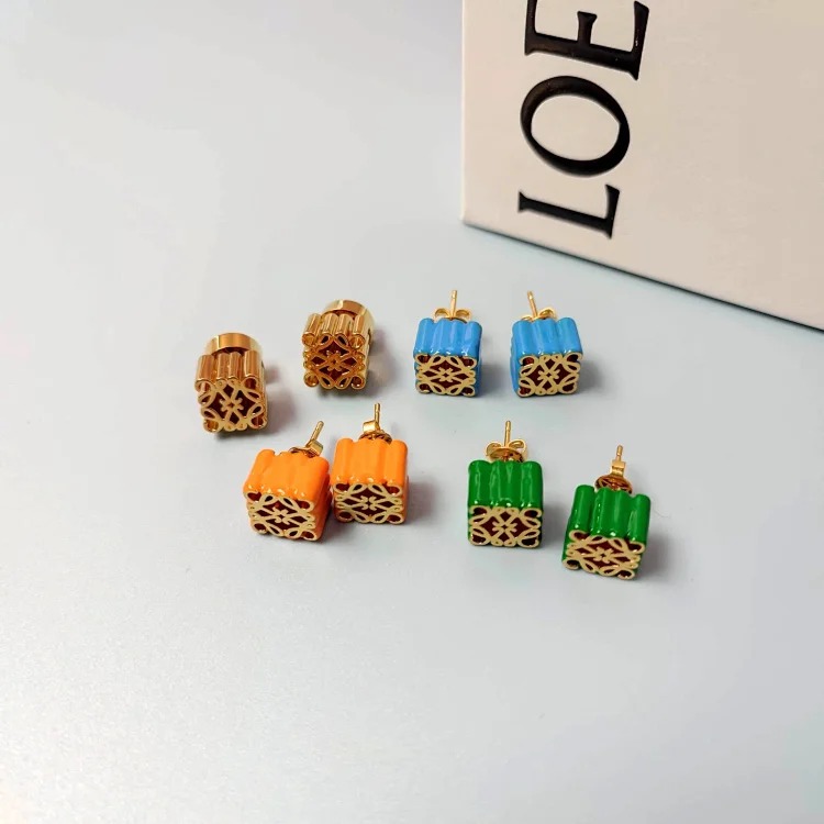 Luo's French tassel multi-color enamel mooncake earrings light luxury palace retro versatile ins women's earrings