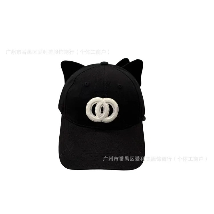 Ready stock baseball cap, double C embroidered soft top cap, women's sweet and cool style face-showing small sunshade anti-sun and tide hat image 9