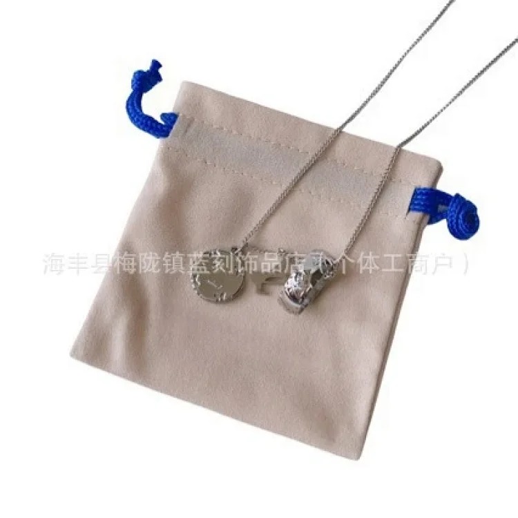 Xinruan Cross-border Pizza Color Diamond Pendant Necklace Adjustable Stainless Steel Clavicle Chain Bag Ring Necklace image 2