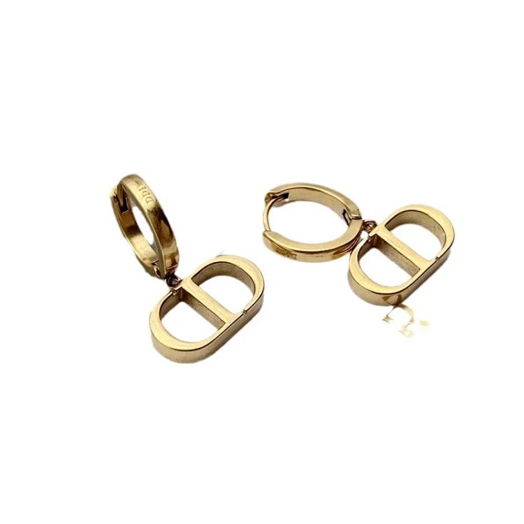 Dijia/Djia CD letter earrings pig nose 925 silver needle female European and American retro sweet material earrings earrings image 5