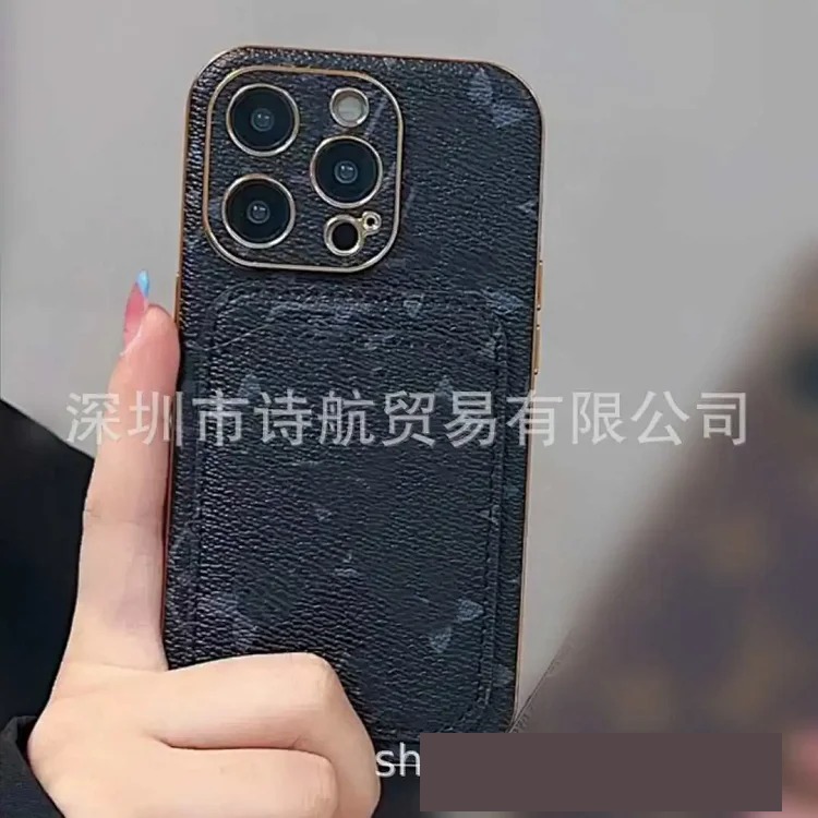 Suitable for Apple ihone15pro all-inclusive plug-in card Internet celebrity mobile phone case classic presbyopia exquisite anti-fall protective cover image 2