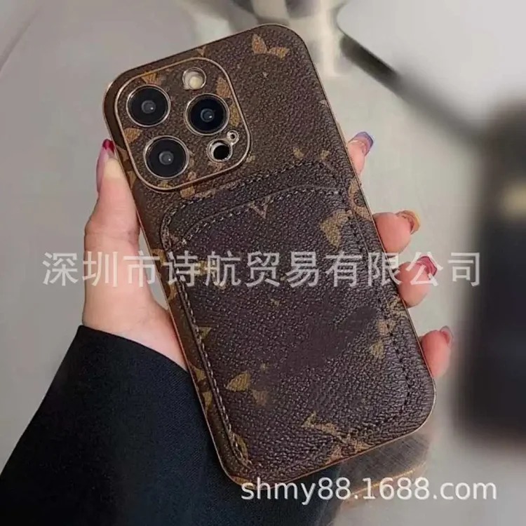 Suitable for Apple ihone15pro all-inclusive plug-in card Internet celebrity mobile phone case classic presbyopia exquisite anti-fall protective cover image 3