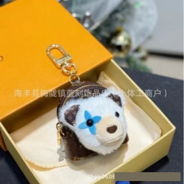 New Dai Bear Headphone Bag Keychain Owl Mini Bag Pendant Accessories Plush Pendant image 2