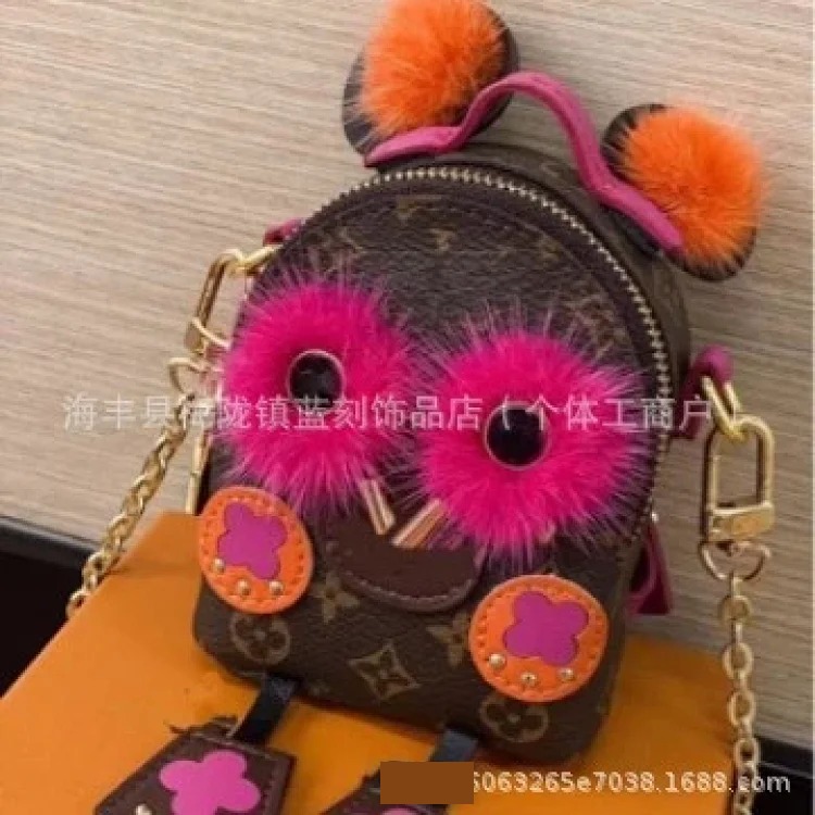 New Dai Bear Headphone Bag Keychain Owl Mini Bag Pendant Accessories Plush Pendant image 7