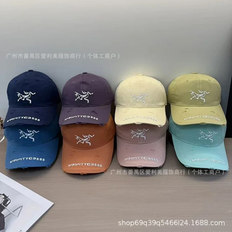 Embroidered Korean Letters Baseball Cap Couple Face Revealing Small Peaked Hat Men and Women Same Style Soft Top Sun Hat Hat Wholesale image 12