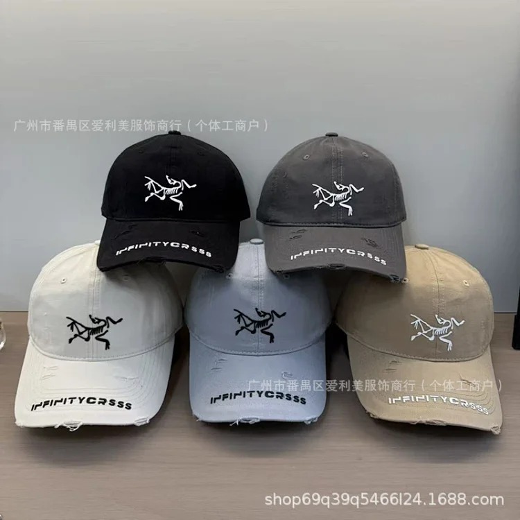 Embroidered Korean Letters Baseball Cap Couple Face Revealing Small Peaked Hat Men and Women Same Style Soft Top Sun Hat Hat Wholesale