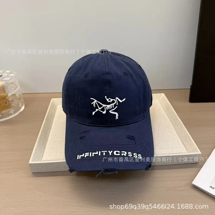 Embroidered Korean Letters Baseball Cap Couple Face Revealing Small Peaked Hat Men and Women Same Style Soft Top Sun Hat Hat Wholesale image 3