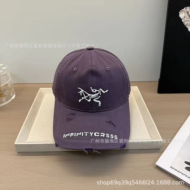 Embroidered Korean Letters Baseball Cap Couple Face Revealing Small Peaked Hat Men and Women Same Style Soft Top Sun Hat Hat Wholesale image 4