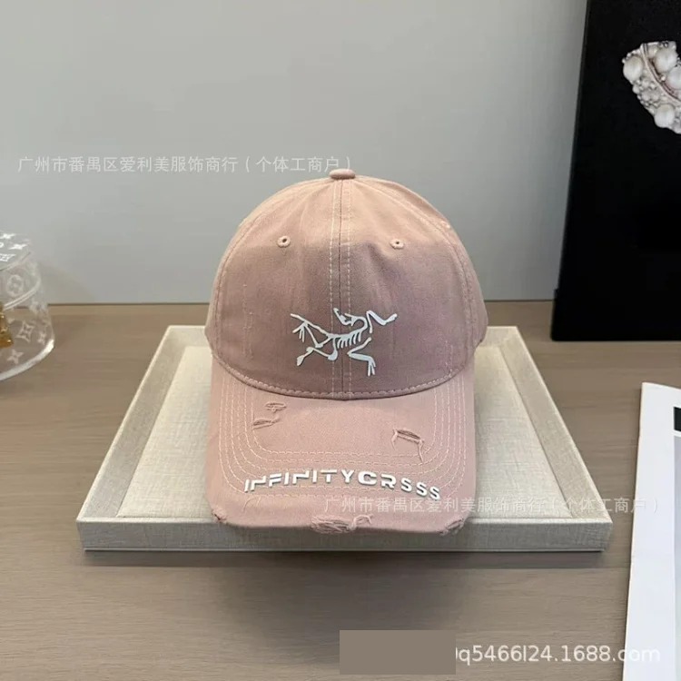 Embroidered Korean Letters Baseball Cap Couple Face Revealing Small Peaked Hat Men and Women Same Style Soft Top Sun Hat Hat Wholesale image 7