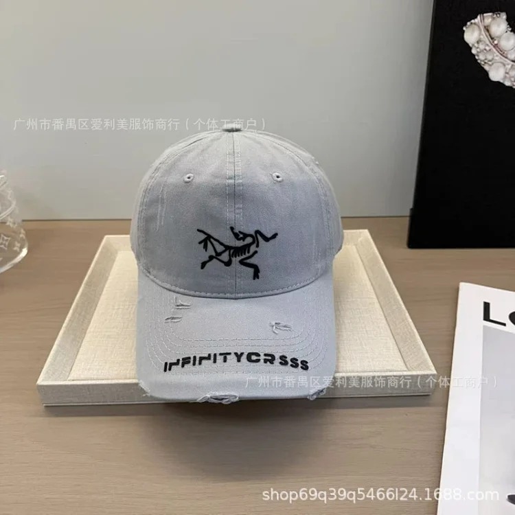 Embroidered Korean Letters Baseball Cap Couple Face Revealing Small Peaked Hat Men and Women Same Style Soft Top Sun Hat Hat Wholesale image 9