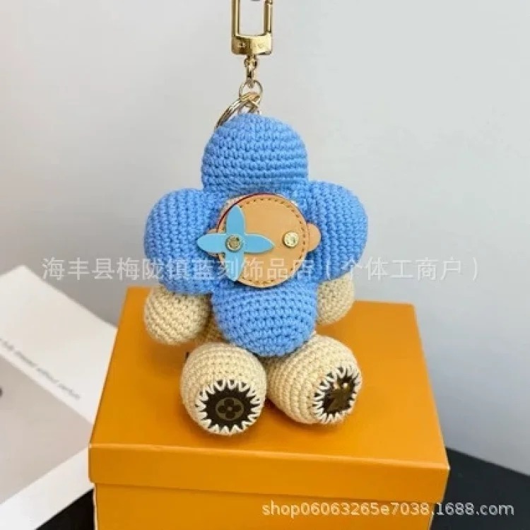 Internet celebrity's same style sun flower plush doll, cute woolen handmade pendant, bag small pendant keychain image 3