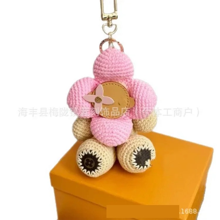 Internet celebrity's same style sun flower plush doll, cute woolen handmade pendant, bag small pendant keychain image 6