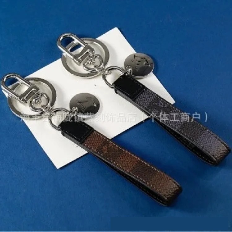 Wholesale car keychain leather plaid leather creative pendant leather rope accessories home multi-functional pendant image 4